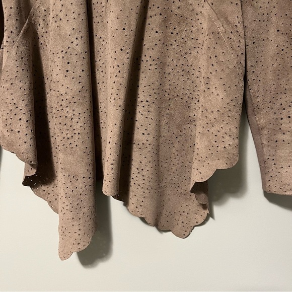 BCBGMaxAzria Brown Faux Suede Asymmetrical Crop Jacket - Picture 8 of 15